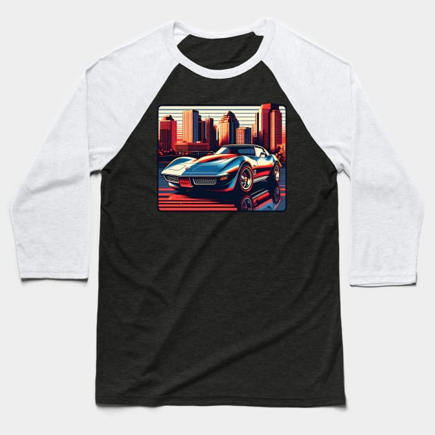 chevrolet corvette Baseball T-Shirt by TaevasDesign